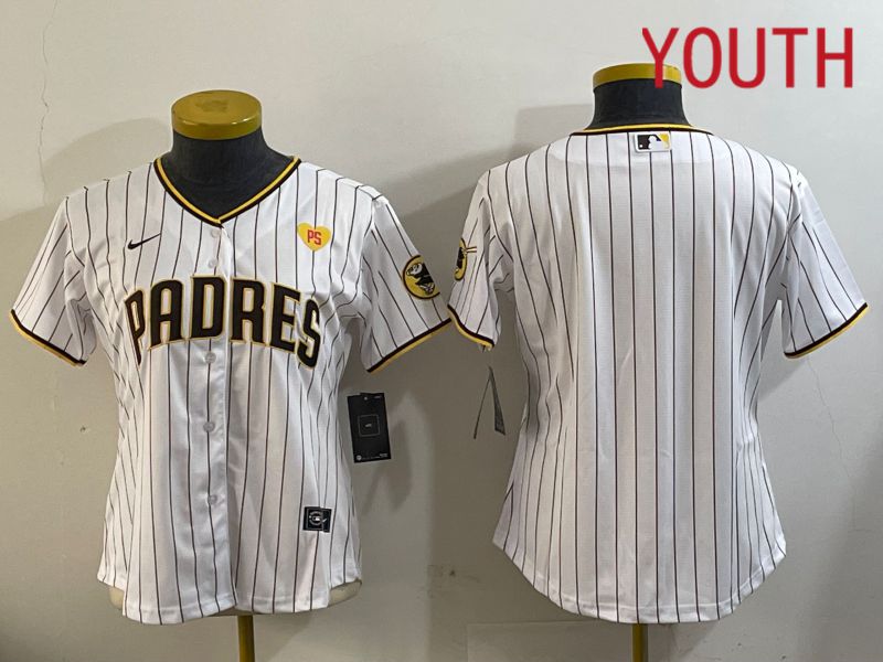 Youth San Diego Padres Blank White Stripe Game 2024 Nike MLB Jersey style 11202->youth mlb jersey->Youth Jersey